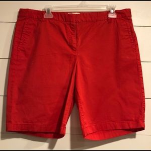 J. Crew Size 14 Red Bermuda Shorts